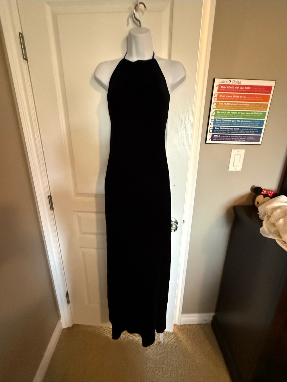 Reformation Black Halter VELVET Maxi Dress new with tags